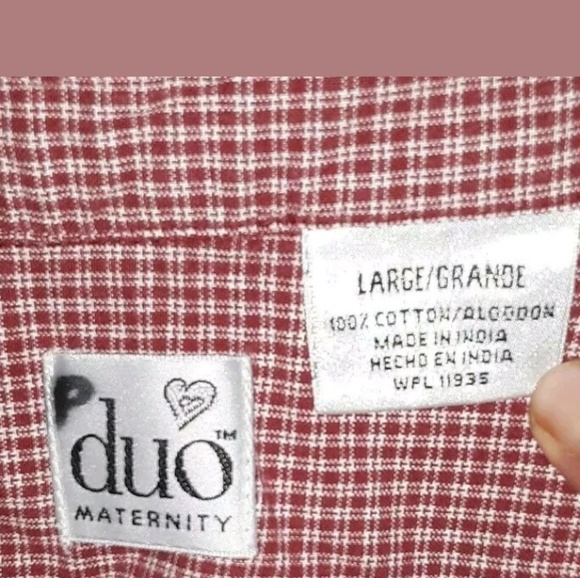Duo maternity plaid large shirt button down - Picture 6 of 6
